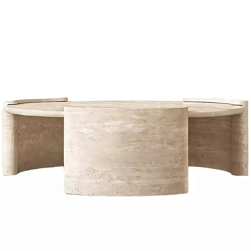 Дизайнерский журнальный стол на полукруглых ножках Ditezin Бежевый в Твери | Loft Concept 