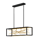 Люстра прямоугольная черного цвета с декором в виде ветвей в золотой отделке Hinkley варинант исполнения - 2 | Loft Concept в Твери