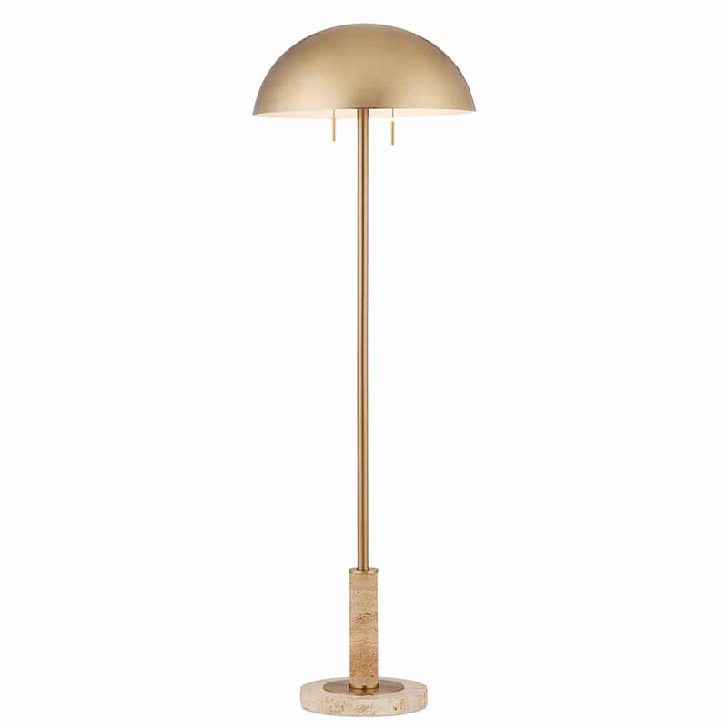 Торшер с куполообразным абажуром на каменном основании Riverside Floor Lamp Латунь Торшер с куполообразным абажуром на каменном основании Riverside Floor Lamp Латунь в Твери | Loft Concept