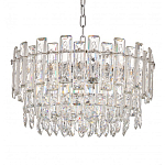 Круглая люстра с хрустальными подвесками на серебряном каркасе Gorgeous Crystal Light варинант исполнения - 3 | Loft Concept в Твери