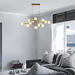 Люстра подвесная с белыми лампами в форме шара Flute варинант исполнения - 1 | Loft Concept в Твери