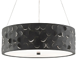 Люстра в форме цилиндра с чёрным фактурным абажуром Round Necklines варинант исполнения - 2 | Loft Concept в Твери