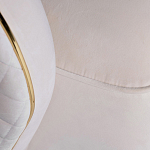 Кресло велюровое оттенка слоновой кости с простроченной спинкой Perfect Comfort варинант исполнения - 3 | Loft Concept в Твери