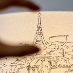 Настольная лампа с принтом на белом тканевом абажуре Roof Garden Lamp варинант исполнения - 3 | Loft Concept в Твери