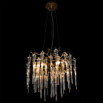 Люстра подвесная круглая в виде ветвей деревьев бронзового цвета с прозрачными подвесками-каплями Droplet Chandelier варинант исполнения - 2 | Loft Concept в Твери