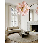 Люстра розовые шары на золотом каркасе Pink Light Bubbles варинант исполнения - 4 | Loft Concept в Твери
