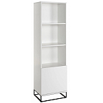 Стеллаж книжный белый с 3-мя открытыми полками и дверкой Strict Lines варинант исполнения - 1 | Loft Concept в Твери