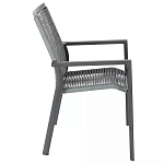 Стул темно-серый с высокой плетеной спинкой и сиденьем Braided Strength варинант исполнения - 2 | Loft Concept в Твери