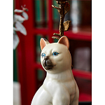 Подсвечник в виде кошки из фарфора с бронзовыми элементами Paradise Cat варинант исполнения - 8 | Loft Concept в Твери
