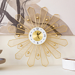 Часы настенные из металла в виде солнца с белым циферблатом Mirror Tower Clock варинант исполнения - 4 | Loft Concept в Твери