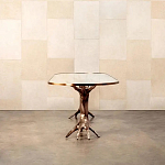 Обеденный стол с фигурным декором бронзового цвета Dichotomy racetrack варинант исполнения - 4 | Loft Concept в Твери