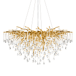 Люстра подвесная с прозрачными стеклянными подвесками в форме капель Диаметр 100 см Droplet Chandelier варинант исполнения - 1 | Loft Concept в Твери