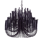 Люстра черная с несколькими ярусами деревянных палочек Bright Wooden Chandelier варинант исполнения - 9 | Loft Concept в Твери