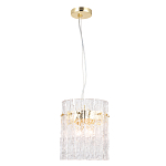 Подвесной светильник цилиндрической формы с текстурными стеклянными элементами Textured Glass Chandelier варинант исполнения - 3 | Loft Concept в Твери