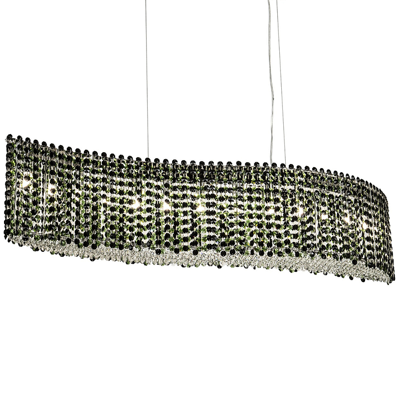 Линейная люстра изогнутой формы с хрустальными подвесками Crystal Art Chrome Green Linear Chandelier Зеленый Хром Линейная люстра изогнутой формы с хрустальными подвесками Crystal Art Chrome Green Linear Chandelier Зеленый Хром в Твери | Loft Concept