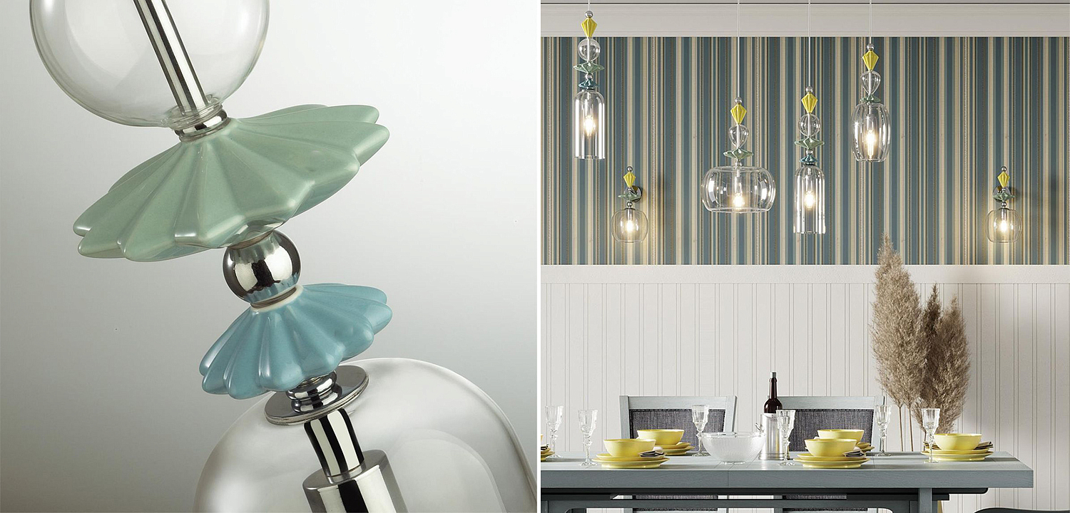 Подвесной светильник Iris Glas hanging lamp candy C chrome Подвесной светильник Iris Glas hanging lamp candy C chrome - Loft-Concept в Твери