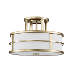 Потолочный светильник с белым матовым абажуром в металлическом каркасе Feiss варинант исполнения - 1 | Loft Concept в Твери