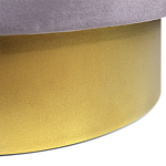 Пуф фиолетовый велюр на золотом металлическом основании Golden Belt варинант исполнения - 3 | Loft Concept в Твери