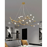 Люстра в виде золотой ветки с цветами Glass Flower Pendant Light варинант исполнения - 6 | Loft Concept в Твери