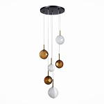 Люстра светодиодная с сферическими стеклянными плафонами Splatter варинант исполнения - 3 | Loft Concept в Твери