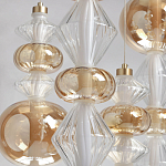 Люстра с плафонами из прозрачного и янтарного стекла в виде шаров и ромбов Gabriel Scott Luna варинант исполнения - 4 | Loft Concept в Твери