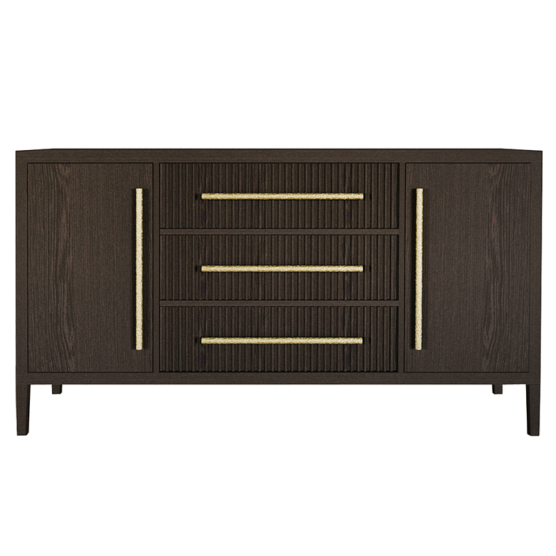 Буфет Primo с тремя ящиками и двумя фасадами Темный орех Орех Золотой в Твери | Loft Concept 