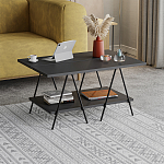 Стол журнальный с прямоугольной столешницей и полкой цвета антрацит ESSEL ANTHRACITE варинант исполнения - 2 | Loft Concept в Твери