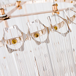 Люстра подвесная круглая с прозрачными хрустальными трубками и золотистым каркасом Диаметр 44 см Hexagon Tube Light варинант исполнения - 3 | Loft Concept в Твери