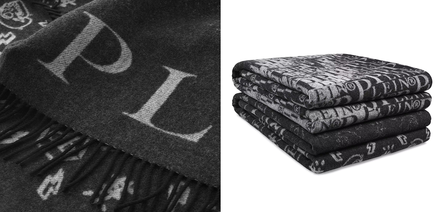 Плед Philipp Plein Plaid Cashmere Monogram Плед Philipp Plein Plaid Cashmere Monogram - Loft-Concept в Твери