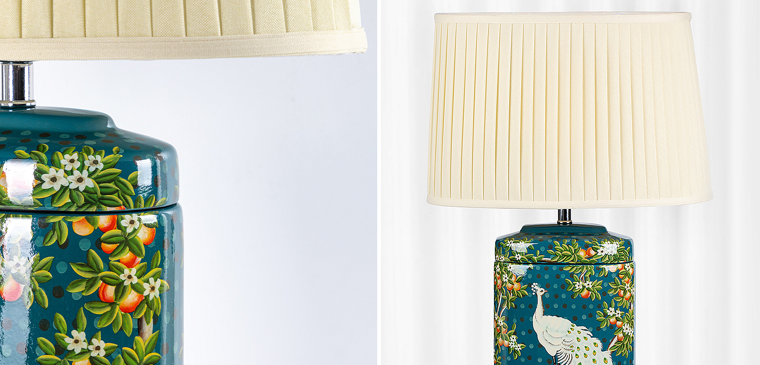 Настольная лампа White Peacock Lampshade Настольная лампа White Peacock Lampshade - Loft-Concept в Твери