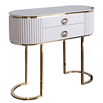 Консоль с белая овальная с мраморной столешницей Thoroughbass  варинант исполнения - 1 | Loft Concept в Твери