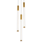 Подвесной светильник с 3-мя плафонами Cateline Brass Trio Tube Hanging Lamp варинант исполнения - 1 | Loft Concept в Твери
