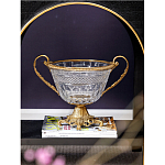 Чаша из прозрачного стекла с ручками и ободком из бронзы Eden Garden варинант исполнения - 2 | Loft Concept в Твери