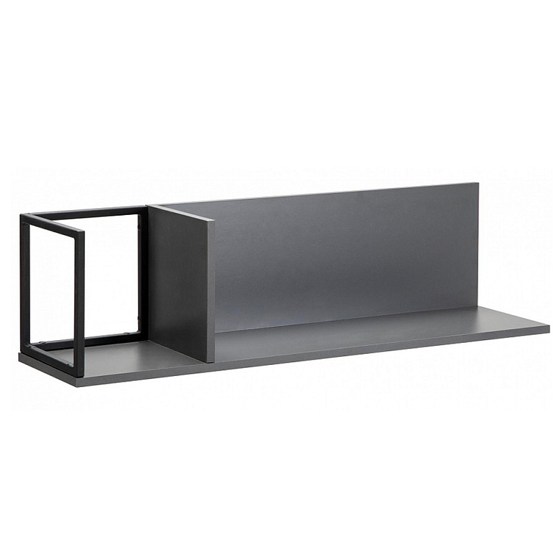 Полка навесная открытая цвета графит Strict Lines  Графит Черный в Твери | Loft Concept 