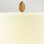 Настольная лампа с кремовым льняным цилиндрическим абажуром и ножкой в форме золотистой ветки Gilded Nola варинант исполнения - 2 | Loft Concept в Твери