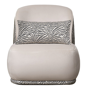 Кресло без подлокотников бежевое с принтом Macrocosm