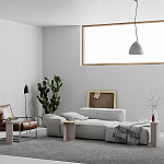 Стол журнальный бежево-серый из 3-х частей со столешницами в виде геометрических элементов MUND SIDE TABLE LIGHT MOCHA варинант исполнения - 2 | Loft Concept в Твери