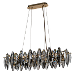 Люстра подвесная с овальными подвесками из стекла дымчатого цвета Harlow Crystal Round варинант исполнения - 1 | Loft Concept в Твери