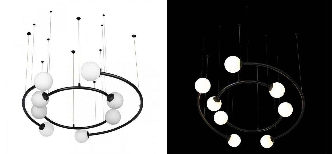 Дизайнерская Модульная Люстра PLANETARY two rings Black 80 см Дизайнерская Модульная Люстра PLANETARY two rings Black 80 см - Loft-Concept в Твери