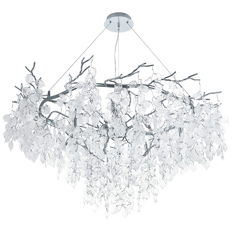 Люстра с хрустальными подвесками в виде листьев Fairytree Leaves Silver Chandelier 10 Серебряный Прозрачный Люстра с хрустальными подвесками в виде листьев Fairytree Leaves Silver Chandelier 10 Серебряный Прозрачный в Твери | Loft Concept