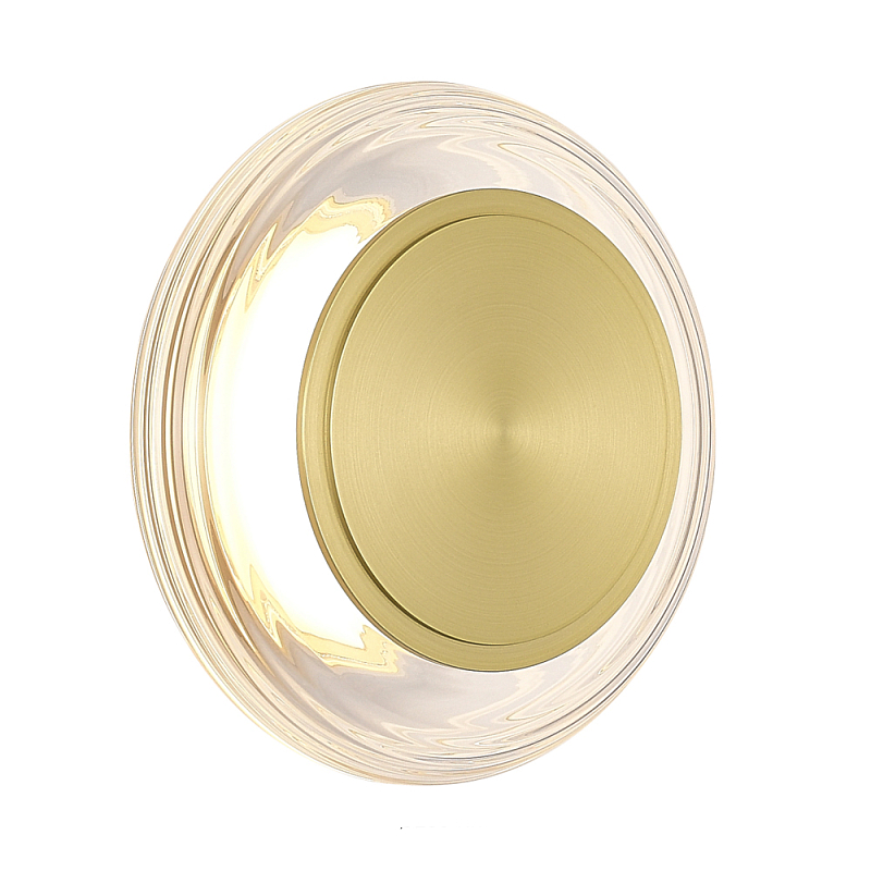 Бра круглое золото/прозрачный Plumpness LED 7 Золотой Прозрачное Стекло в Твери | Loft Concept 