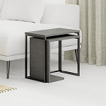 Комплект из 2-х приставных столов серого цвета из дерева ZIGOSH RETRO GREY варинант исполнения - 2 | Loft Concept в Твери