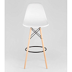 Пластиковый барный стул на ножках из массива бука Eames White варинант исполнения - 5 | Loft Concept в Твери