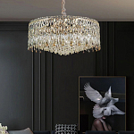 Люстра круглая с хрустальными подвесками на золотистом каркасе Roul Crystal Light варинант исполнения - 12 | Loft Concept в Твери