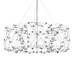 Люстра с тонкой металлической конструкцией цвета хром Quasar варинант исполнения - 2 | Loft Concept в Твери