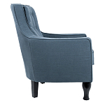 Кресло с мягкой обивкой из льна на 4-х ножках из массива березы Scarlett Armchair blue варинант исполнения - 1 | Loft Concept в Твери