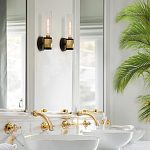 Бра для ванных комнат с прозрачным стеклянным плафоном в форме цилиндра Hinkley варинант исполнения - 17 | Loft Concept в Твери