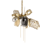 Люстра подвесная со стеклянными плафонами из дымчатого и золотистого с тремя вертикальными подвесками Gilded Mirage  варинант исполнения - 1 | Loft Concept в Твери