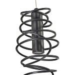 Подвесной светильник светодиодный из металла со спиральным декоративным элементом черный Metal Spiral варинант исполнения - 4 | Loft Concept в Твери