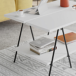 Стол журнальный с белой прямоугольной столешницей и полкой ESSEL WHITE варинант исполнения - 3 | Loft Concept в Твери